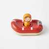 Wooden bath toy of Coast Guard Boat from Plan Toys - Conscious Craft